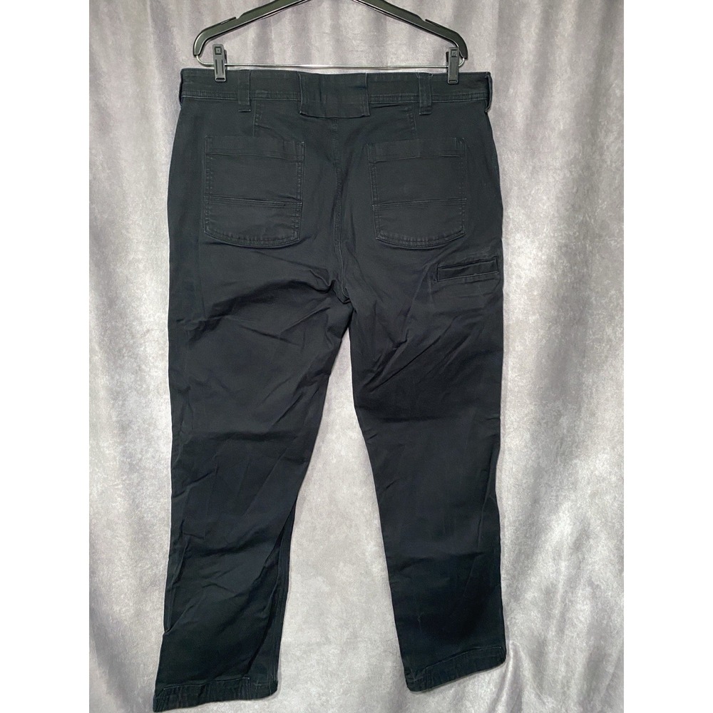 Duluth Trading Mens 38x34 Flex Fire Hose Relaxed Fit Cotton Work Pants Black - Picture 2 of 5